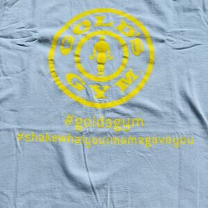 Gold's Gym Gray Cotton Tee Shirt Sz Large shake what your mama gave you